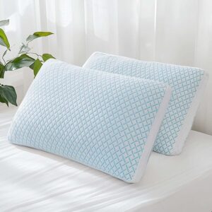 Foam Cooling Soft Pillows King Size Set of 2, Adjustable Hypoallergenic Hotel Quality Bed Pillow for Side, Back and Stomach Sleeper, Bamboo Viscose Cover, Oeko-TEX Certified