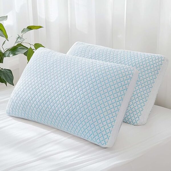 Foam Cooling Soft Pillows King Size Set of 2, Adjustable Hypoallergenic Hotel Quality Bed Pillow for Side, Back and Stomach Sleeper, Bamboo Viscose Cover, Oeko-TEX Certified