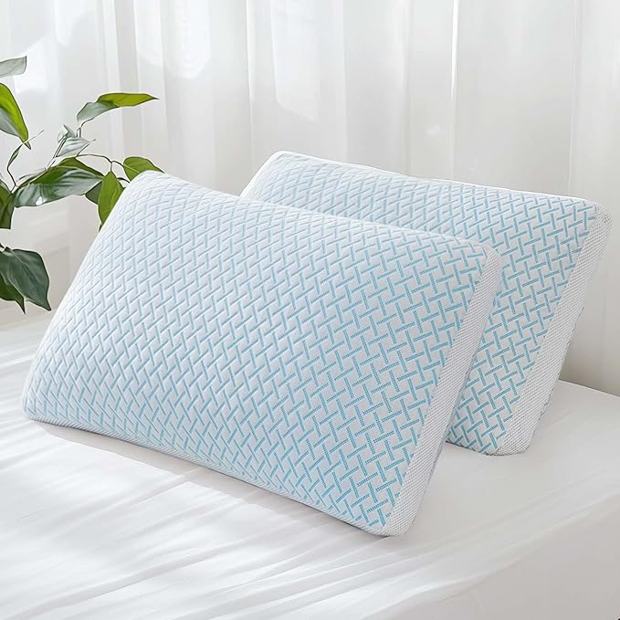 Foam Cooling Soft Pillows King Size Set of 2, Adjustable Hypoallergenic Hotel Quality Bed Pillow for Side, Back and Stomach Sleeper, Bamboo Viscose Cover, Oeko-TEX Certified