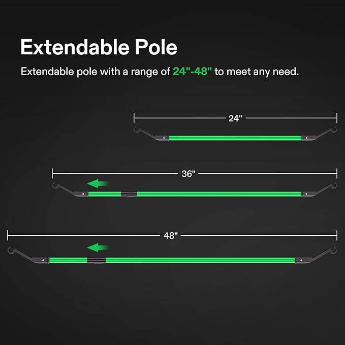Grow Tent High CFM Kit, Green Pole Range of 24"-48", Suitable for 2'x2', 3'x3', 4'x2' and 4'x4'Grow Tent, 4-Pack - Image 2