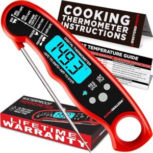 Meat Thermometer Digital - Instant Read Food Thermometer for Cooking Grilling Air Fryer Griddle Probe Kitchen Gadgets Essentials BBQ Accessories Grill Gifts for Men Him Dad Birthday