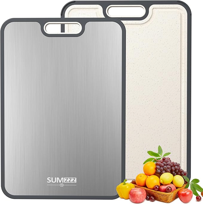 Titanium Cutting Board for Kitchen, Cutting Board Double Sided Food Grade, Pure Titanium and Wheat Straw PP, Easy to Clean Large Size 16”×11” - Image 4