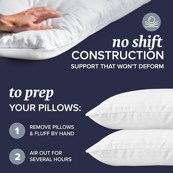 ed Pillows Standard/Queen Size Set of 2 - Original Down Alternative Pillow for Sleeping - Bedding for Back, Stomach or Side Sleepers - Image 2